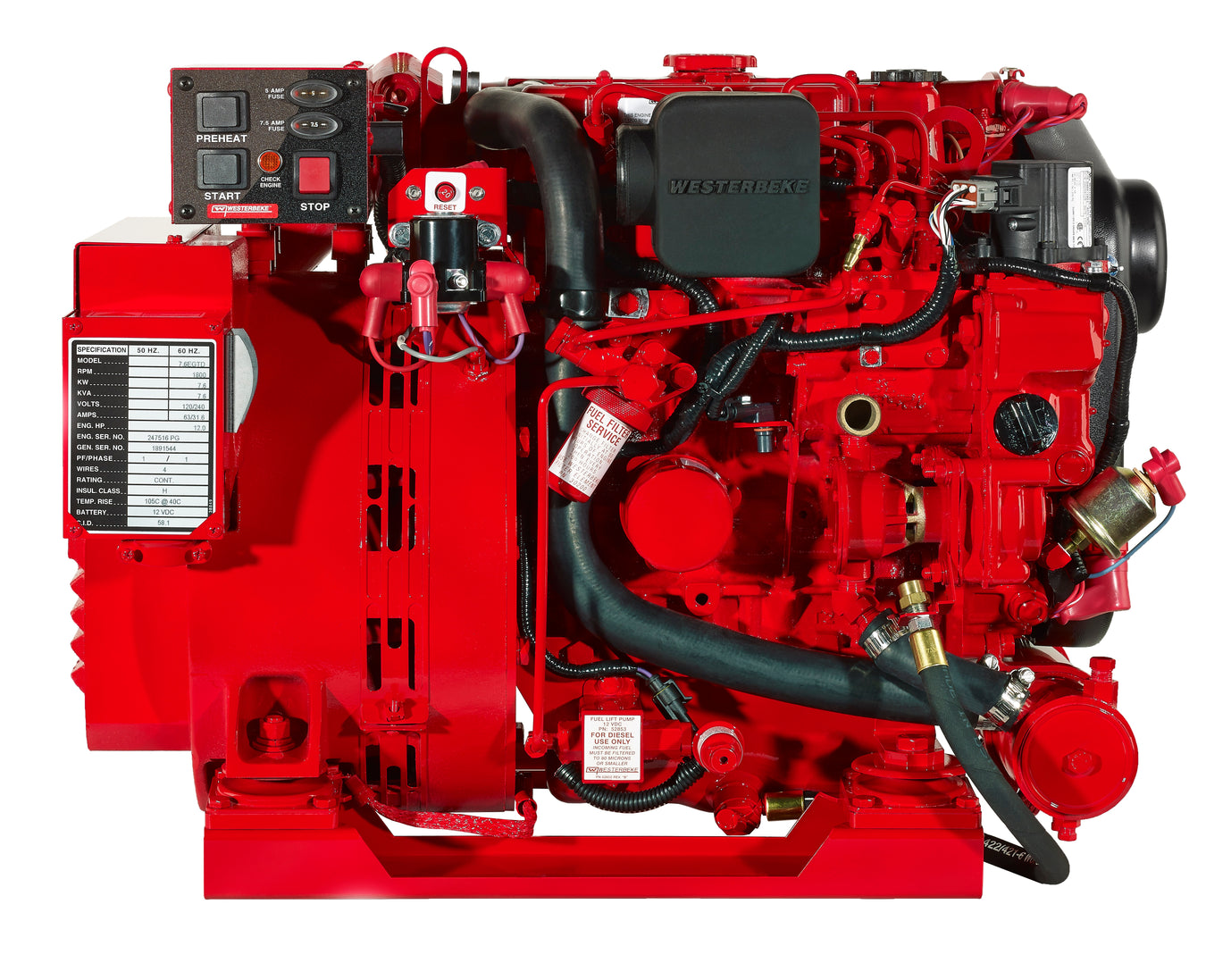 Westerbeke Diesel 5.7 (50 Hz) /7.6 ( 60 Hz)  BTD /EDTA/ EGTD Service Parts