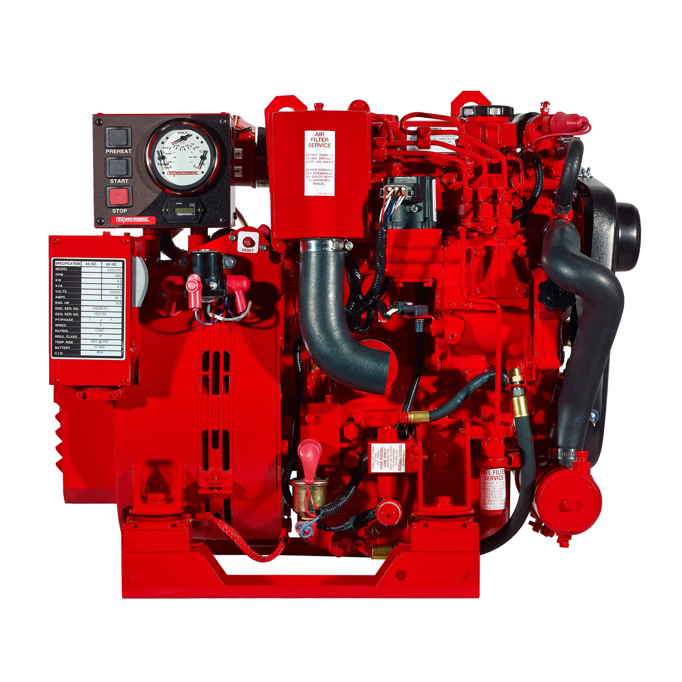 Westerbeke Diesel  6.0/8.0 - 7.5/10.0 - 8.8/11 - 9.2./11.5 - 10.4/12.6 BTDA-EGTD ( 3 Cyl Engine)