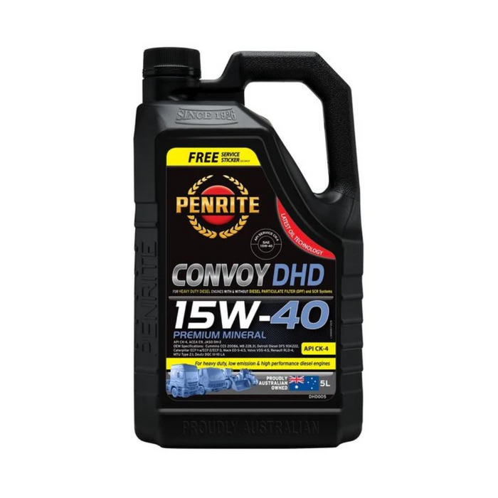 Penrite 15W40 Convoy DHD Premium Mineral Engine Oil 5 Litres Volvo Penta VDS-4.5 approval