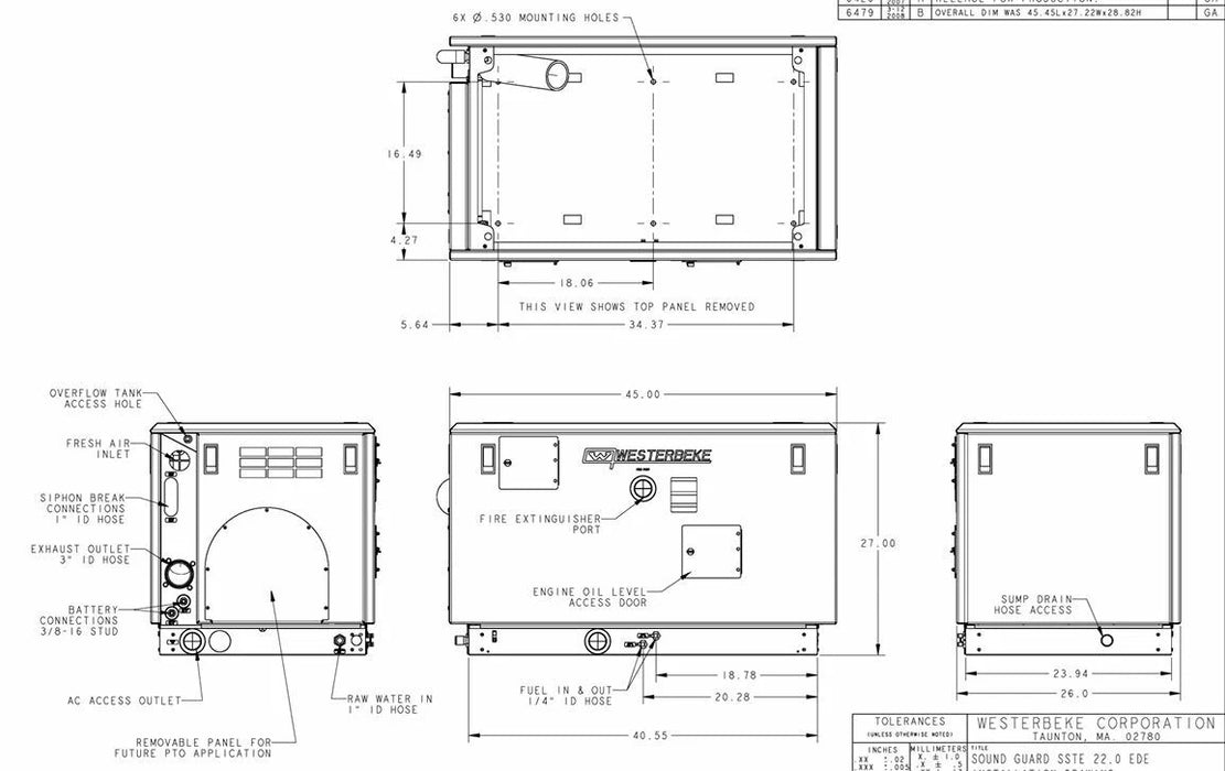 Westerbeke Generator Sound Enclosure Model 17/22 EDE/A PN 054442