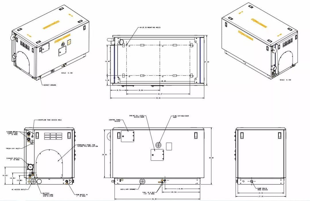 Westerbeke Generator sound Enclosure Model 28/33 EDE/A PN 053070
